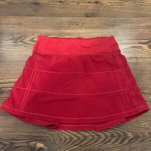 Red Lululemon Pace Rival Skirt